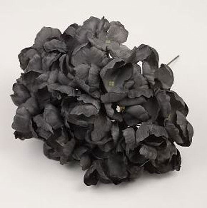 Hortensias Londres. Flores Flamencas para el Pelo. Negro. 20cm